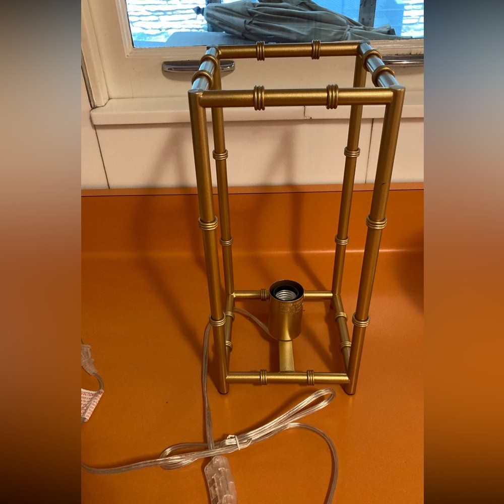 Rare gold bamboo Chinoiserie lamp